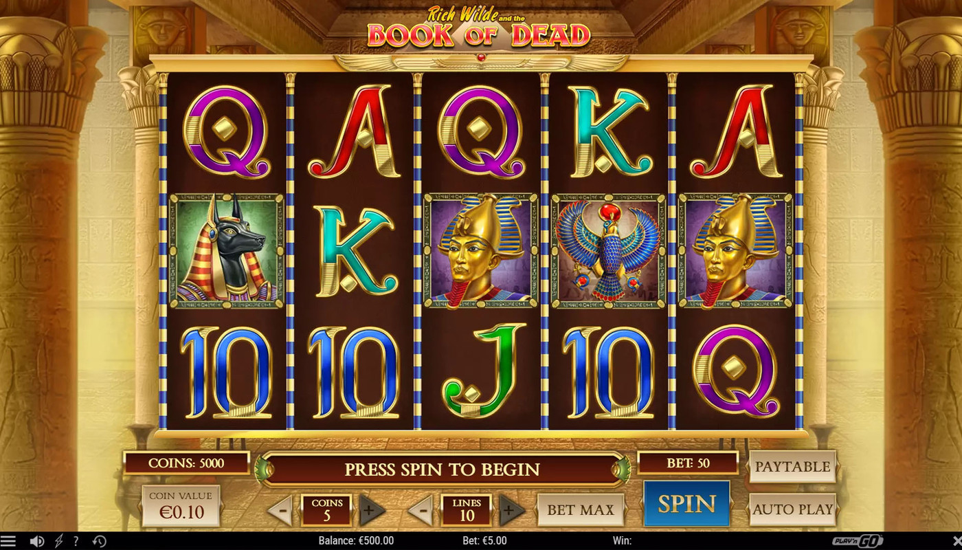 Book of Dead slot od Play'n GO – zrzut ekranu z rozgrywki